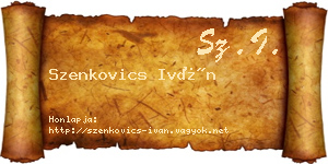 Szenkovics Iván névjegykártya